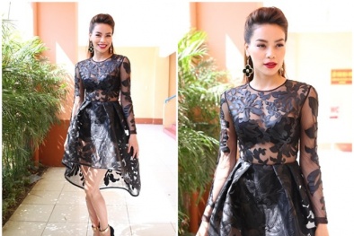 Hà Hồ diện váy xuyên thấu vào nhóm sao đẹp tuần qua